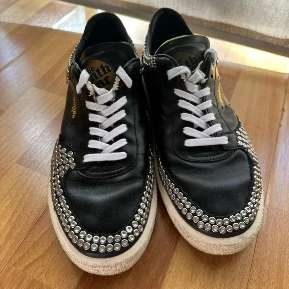 Golden Goose The Tenth Star Studded Sneakers In Black Size 38.